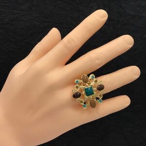 Multicolor Unique Statement Cocktail Stretch Ring